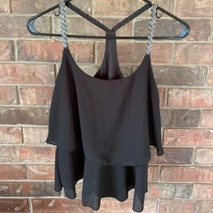 Rue 21 Beaded Flowy Tank Top Size Small